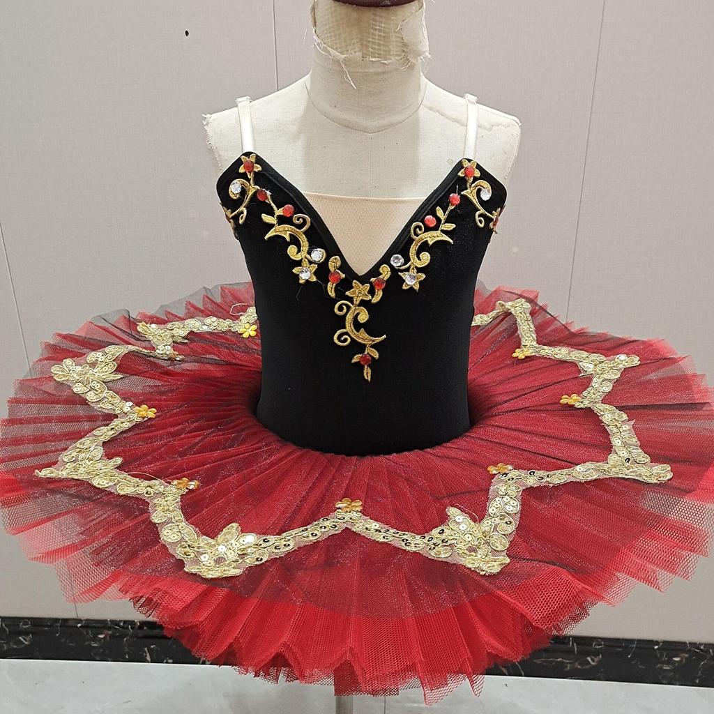 Children's Black Professional Ballet Skirt Tang Jikede Stage Outfit Fluffy Veil