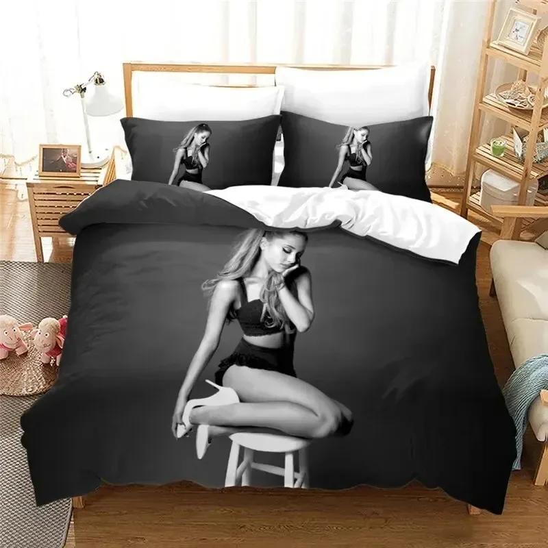 Mode Sexy Mädchen Ariana Grande Bettwäscheset Jungen Mädchen Einzel Königin Größe Bettbezug Kissenbezug Bett Kinder Erwachsene Heimtextilien