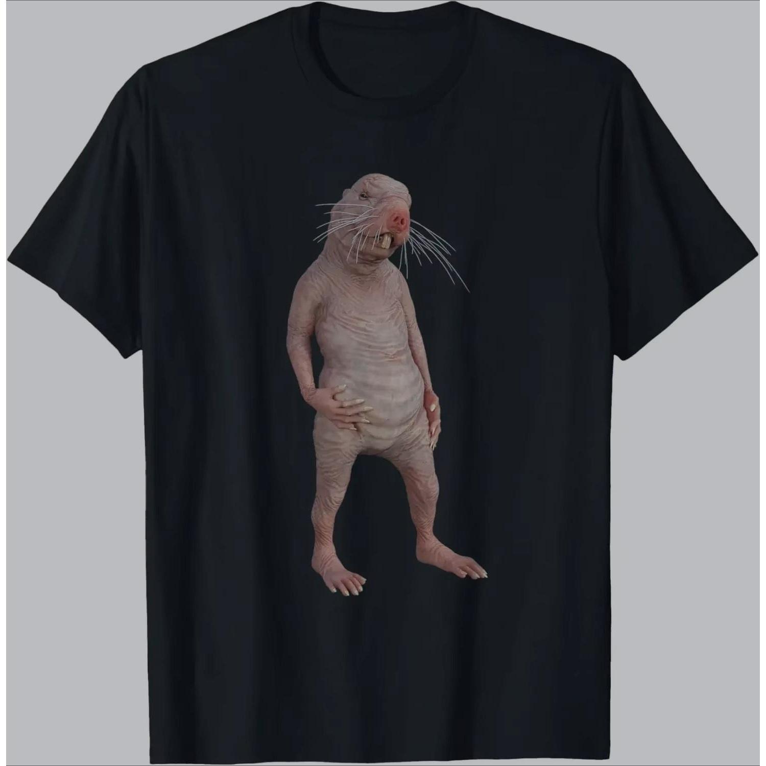 I Really Like Naked Moles, Okay_ Funny Naked Mole Rat T-shirt Short Sleeve Crew Neck Loose Shirt Funny Funny Evil Clothing Women S чёрный