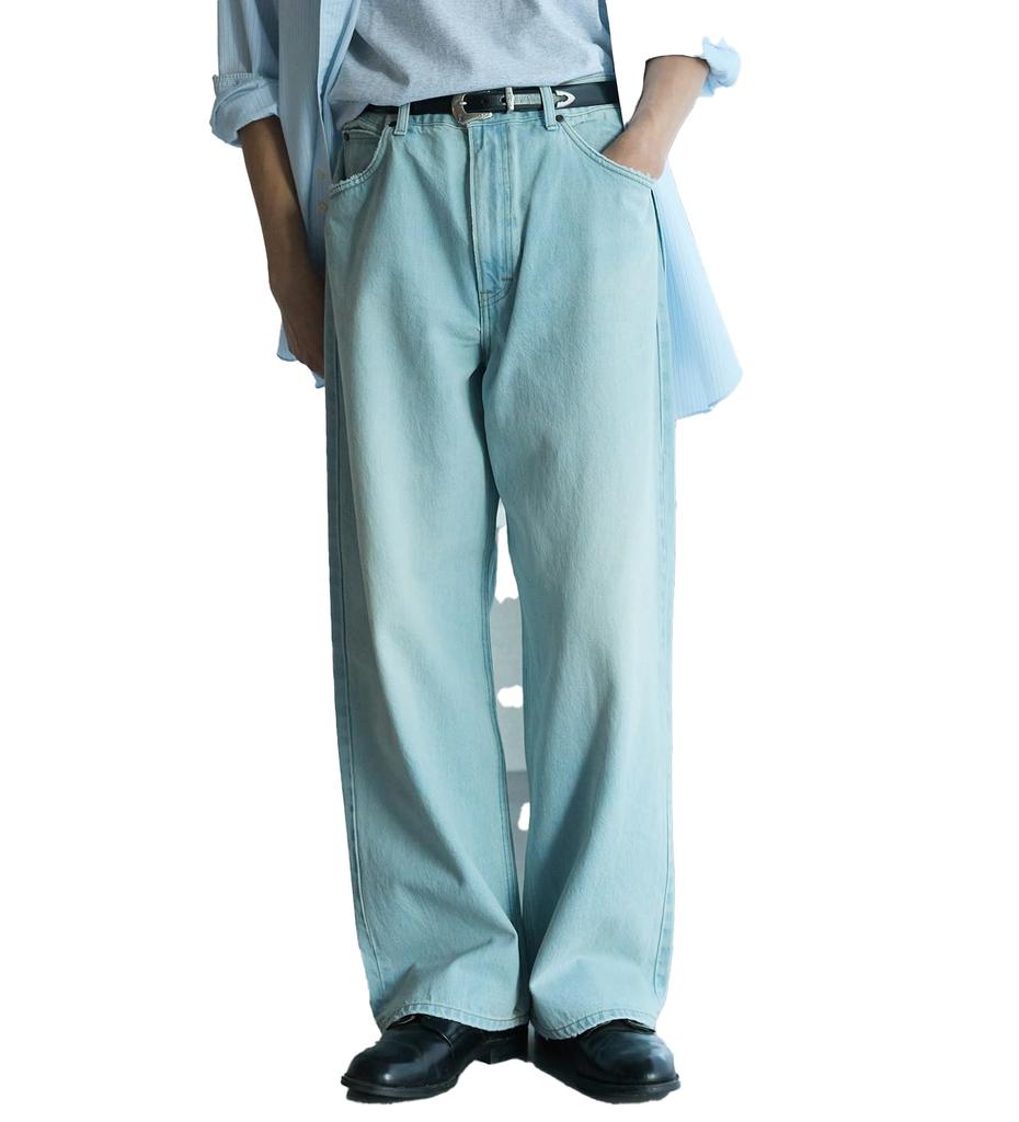Lee 100th Anniversary 101 Riders Wide Selvedge Denim Light Blue Pants, Men's,