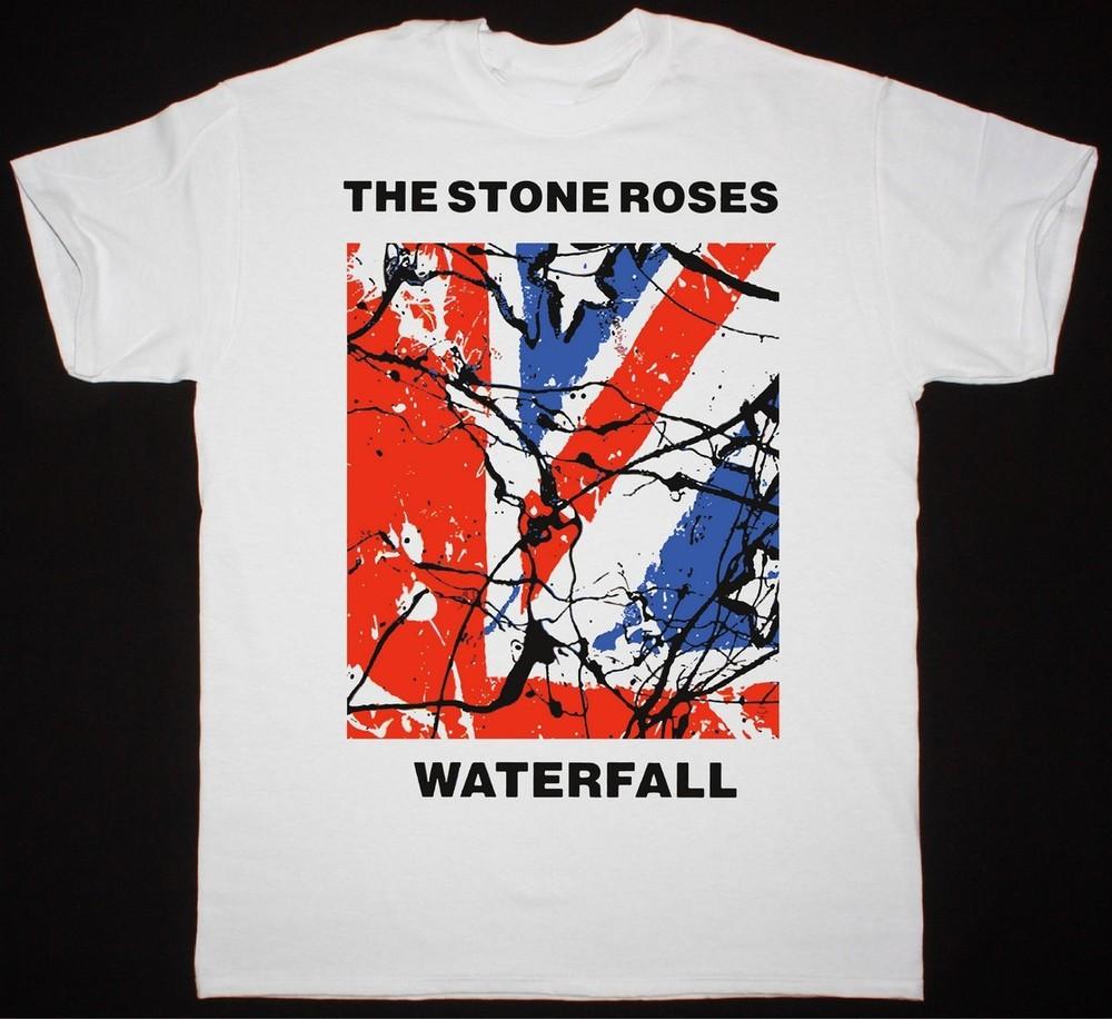 THE STONE ROSES WATERFALL НОВАЯ БЕЛАЯ S-5XL Футболка HT36 Унисекс Футболка M
