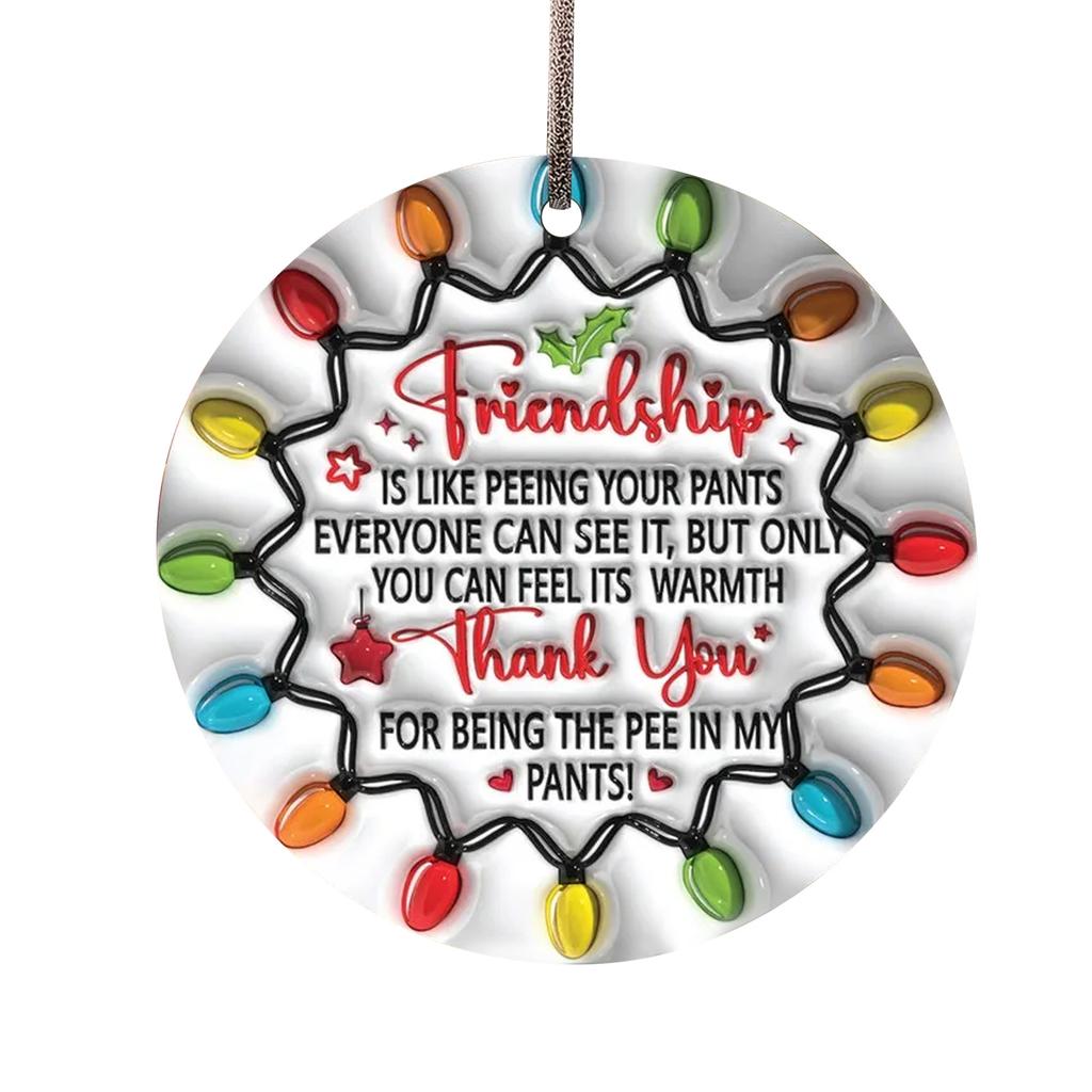 Friendship Lasting Pendant, Christmas Charm, Acrylic Pendant 2D