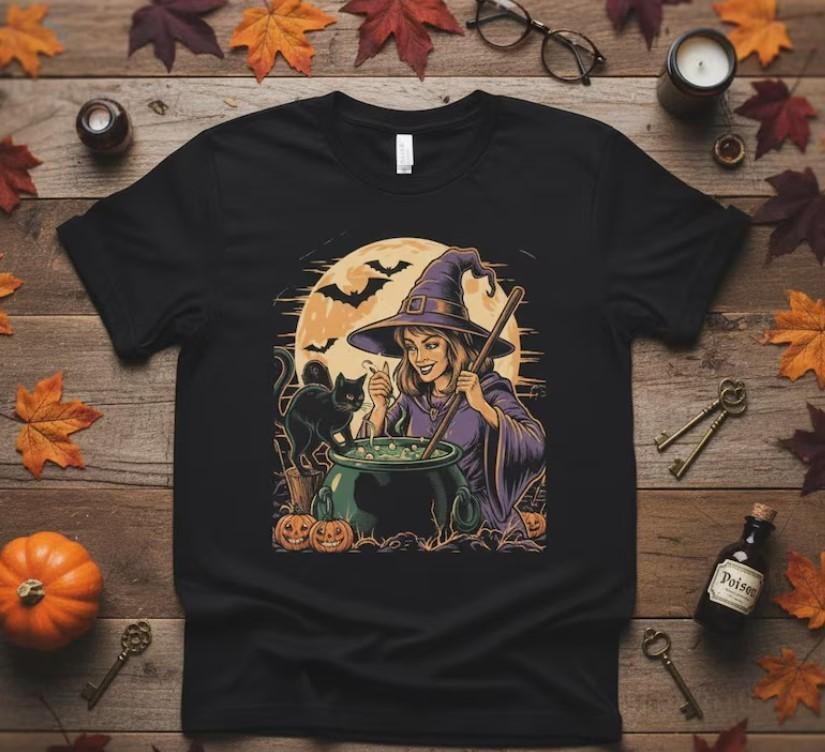 Spooky Halloween Pumpkin T-Shirt: Jack O Lantern Bats Graphic Tee Unisex T-Shirt S