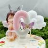 Creative Design Pink White Butterfly Number Candle Birthday Candle Cake Decoration Party Candle