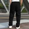 Spring And Autumn New Trendy Solid Color Men's Overalls Loose Straight Casual Trousers Men's Overalls Pocket Pants Large Size