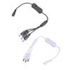 5.5x2.1mm DC5521 Y Splitter Power Cable Female to Three Male Extension with Switcher for LED and CCTV 37CM