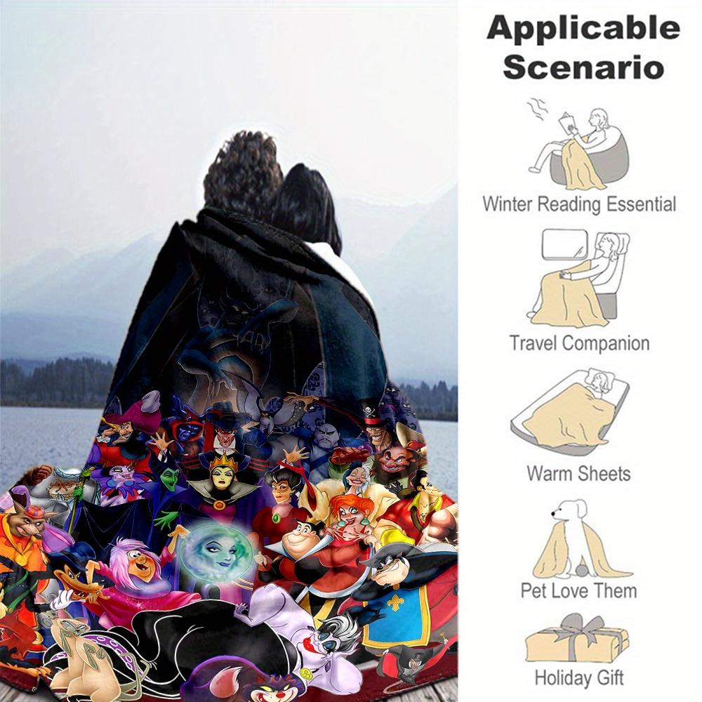 1pc, Disney Villains Blanket Soft Warm Throw Blanket for Home Decor, Living Room, Travel, Camping, Car Blankets