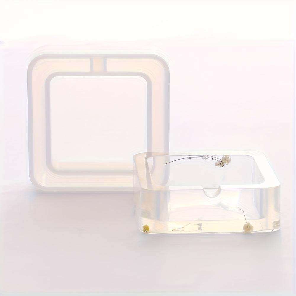 2PCS Resin Casting Mold Two Styles, Square Round Ashtray Silicone Mold, DIY Creative Handmade Crafts Suitable for Family Living Room Car Storage