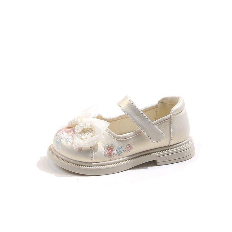 Girls' princess shoes 2025 spring new children's shoes national style embroidered Hanfu shoes spring and autumn girls' shoes small leather shoes