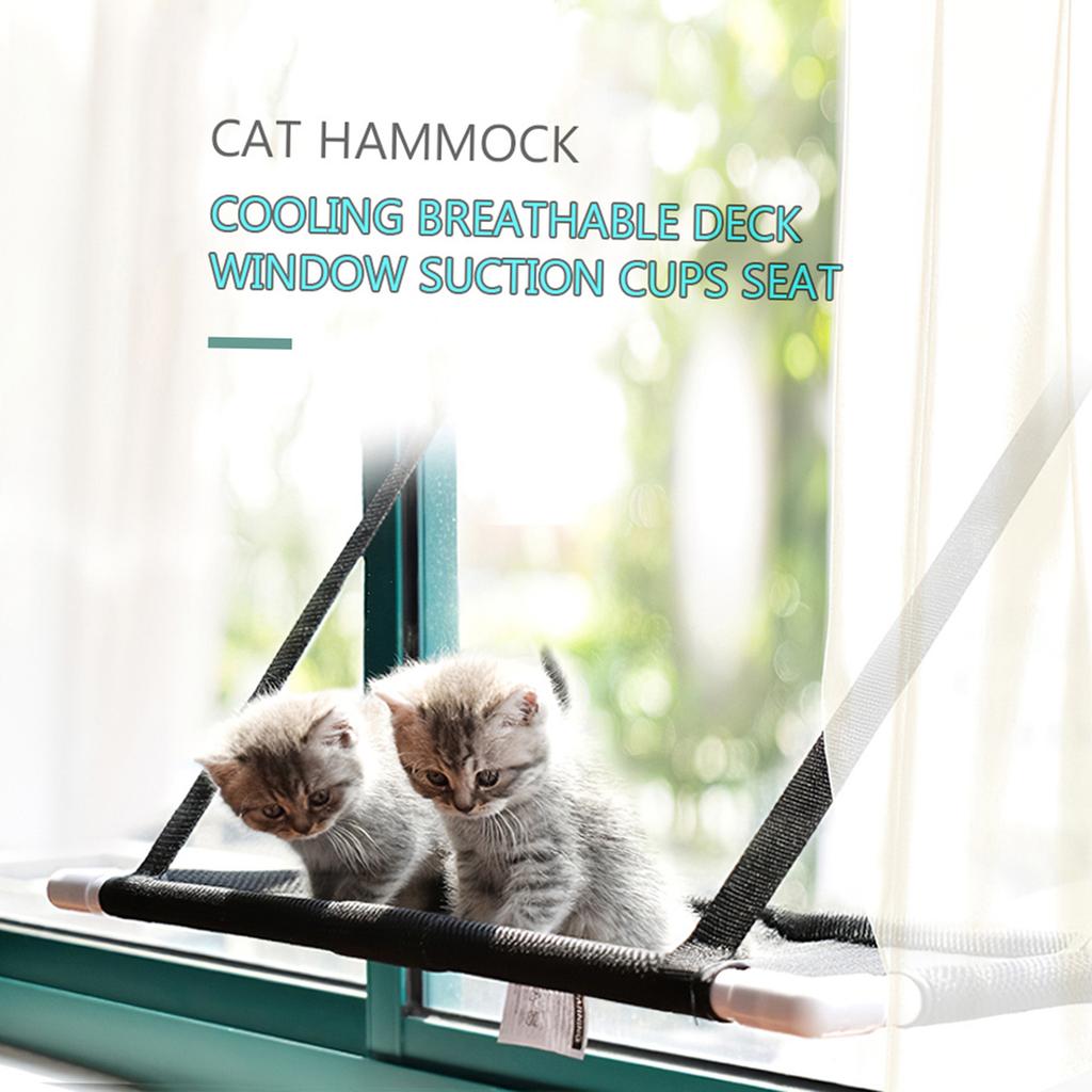 Cat Window Perch Hammock Bed Cooling Breathable Deck Window Suction Cups Seat Cat Shelves Sunbath Hammock Bed for Cat