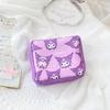 Vertical Stripes Pom Pom Purin Cartoon Travel Sanitary Napkin Bag For Use Women