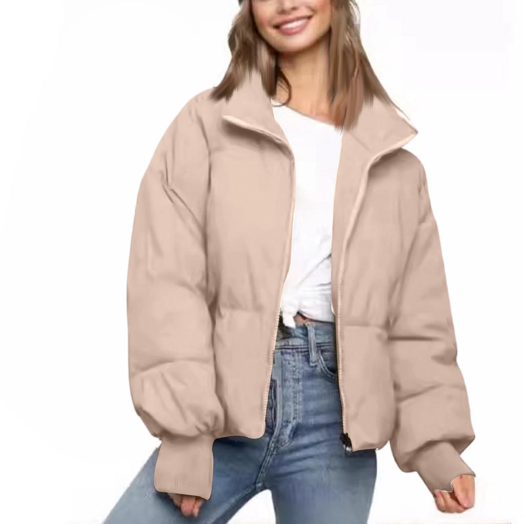 Warme lässige Damenjacke mit lockerer Passform und Baumwollpolsterung