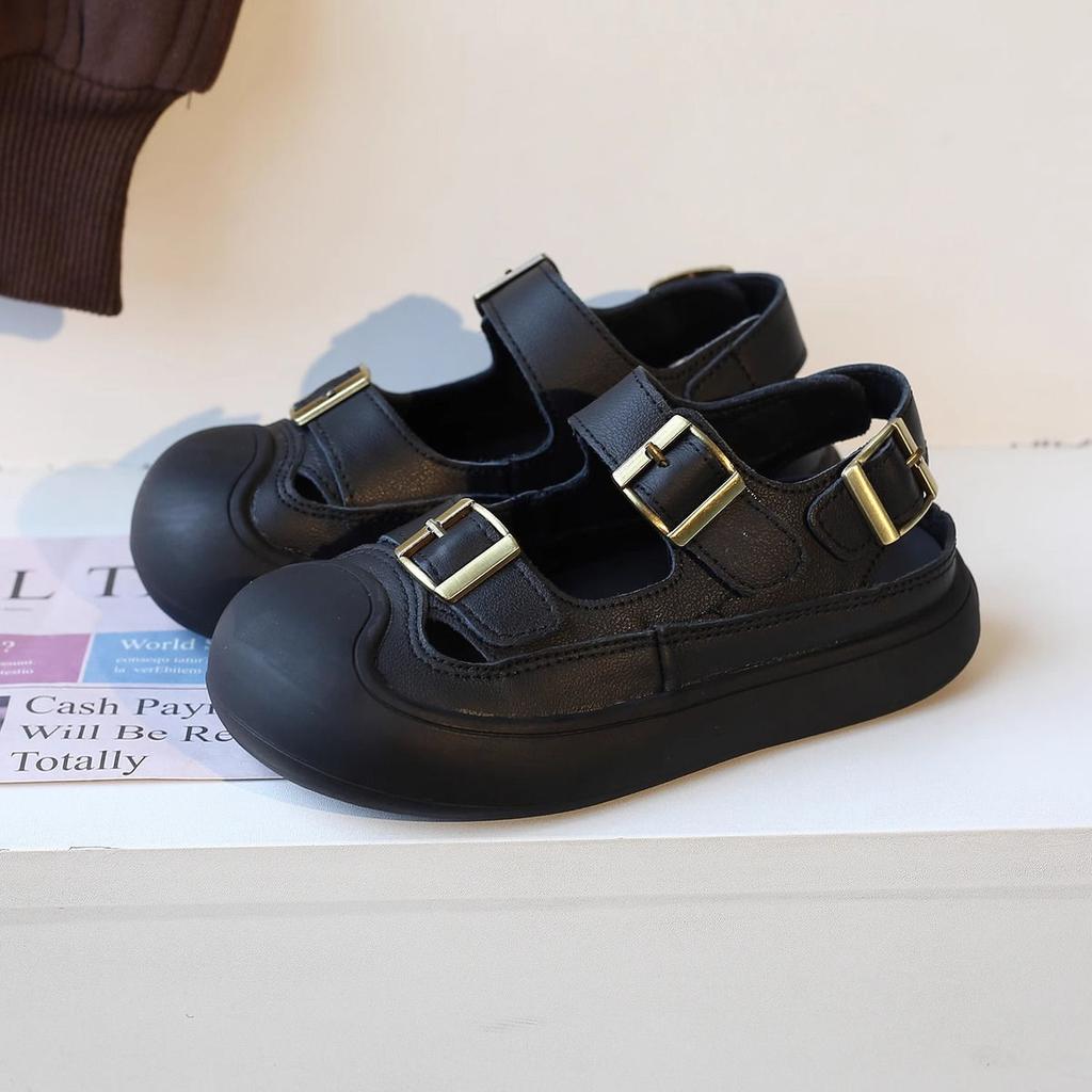 Kids Beach Shoes Toes Capped Anti-kicked Boys Girls Sandals Non-slip Hook&loop 2025 Summer New Children Retro Casual Shoes Soft