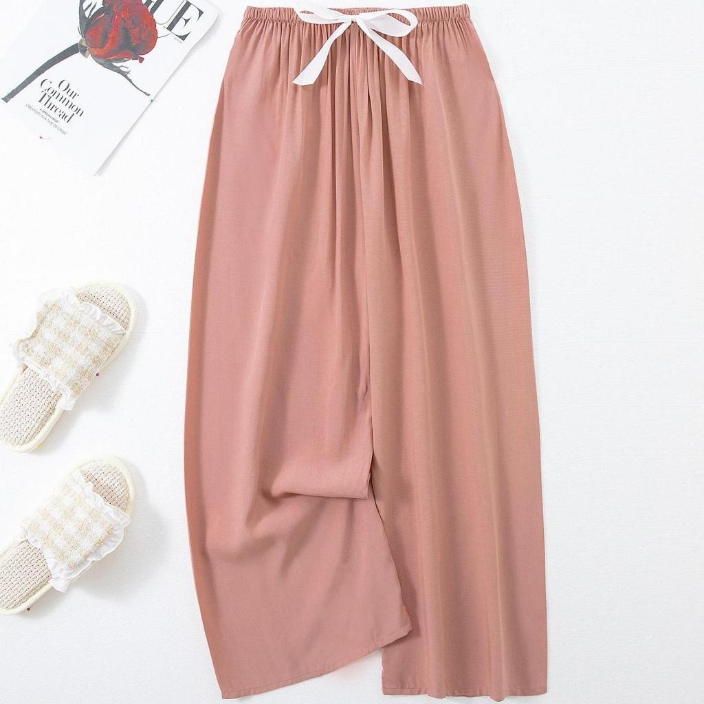 Women's Floral Cotton Silk Pajama Pants, Mosquito Repellent, Outdoor & Home Wear, Plus Size, Lightweight Summer Style.