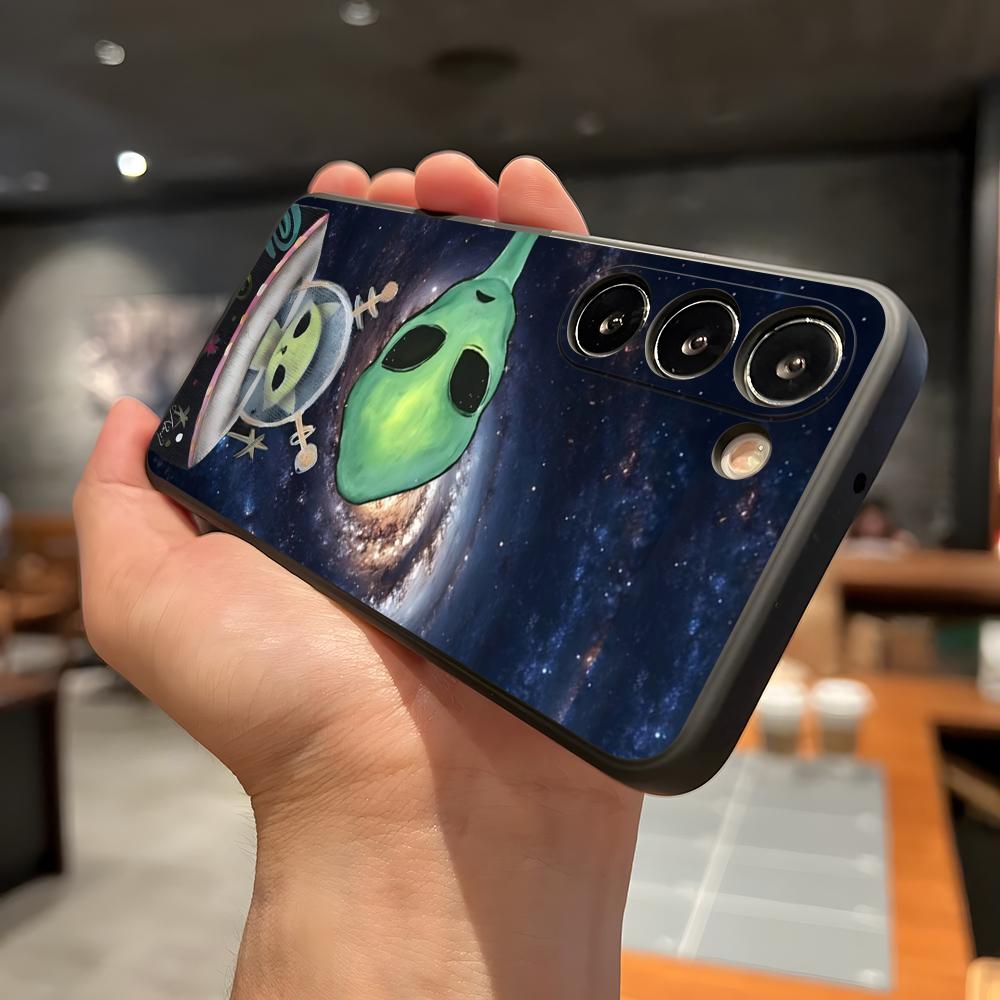 Funny Space UFO Alien Thing Phone Case For Samsung A56 A36 A26 A16 A15 A25 A35 A55 A14 A34 A24 A54 Black Soft Shell
