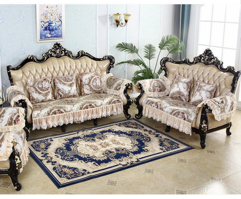Europäische Jacquard-Spitzen-Sofaabdeckung Höchste Dichte Ganzjahres-Universalsofa-Abdeckung Sofabezug Sessel Schutz Rutschfest Üppig Seat cover-100x90cm