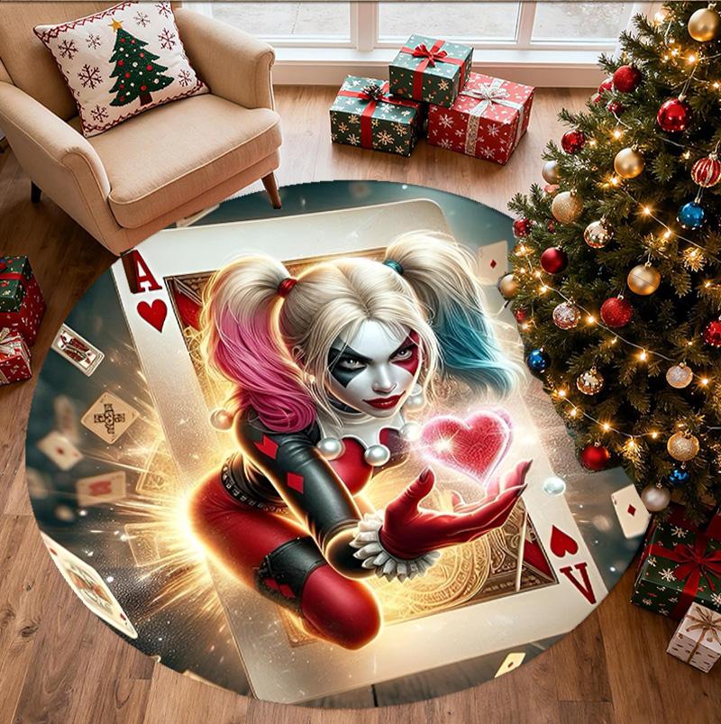 Superhero Pattern Round Rug, Indoor/Outdoor Mat, for Picnic, Gameroom, Bedroom, Office, Living Room, Home Decor Carpet, Birthday Gift