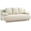 Sofa Bed with Adjustable Backrest, Bed Function, Hidden Storage and Corduroy Cover, Beige