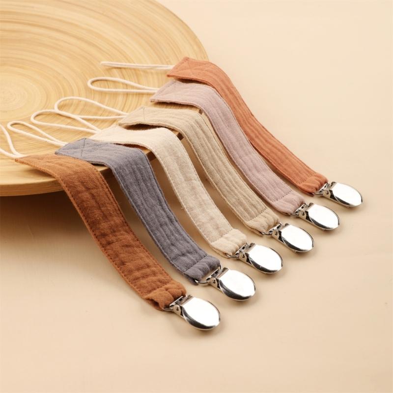 6Pcs Baby Pacifier Strap Baby Soother Chain Newborns Dummy Chain Clip Baby Product Cotton Teether Pacifier Strap Holder