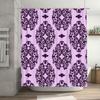 Elegant Purple Damask Shower Curtain Lavender Bath Decor Bathroom Decoration Set for Home Pink Floral Print Shower Curtains with