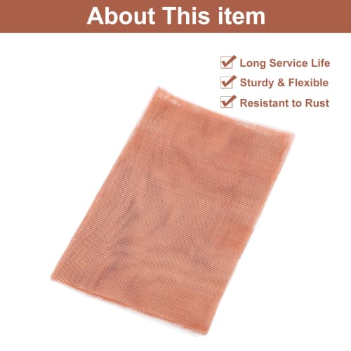 uxcell 40-Mesh Pure Copper Mesh, 1m x 20cm, 4mm Thick, Woven Mesh Screen for Gardens and Homes, Car Hole Repair, Insect-Proof Copper-Bottom Netting, W