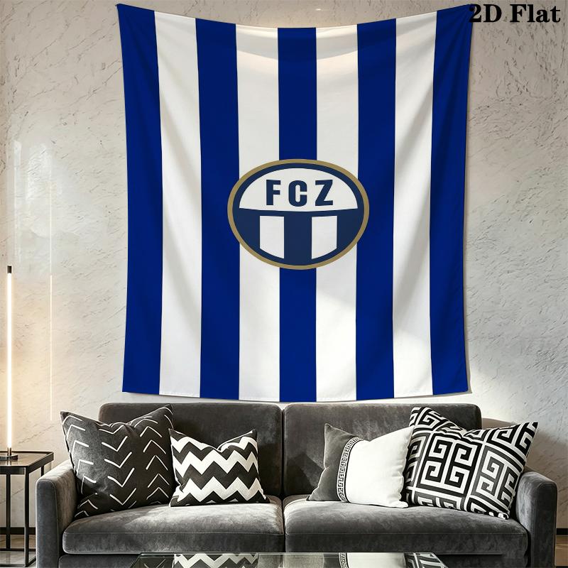 Fc Zrich Wall Tapestry Aesthetic Wall Hanging Printed Fabric Blanket Decorative Tapestries for Bedroom Living Room Home Decor