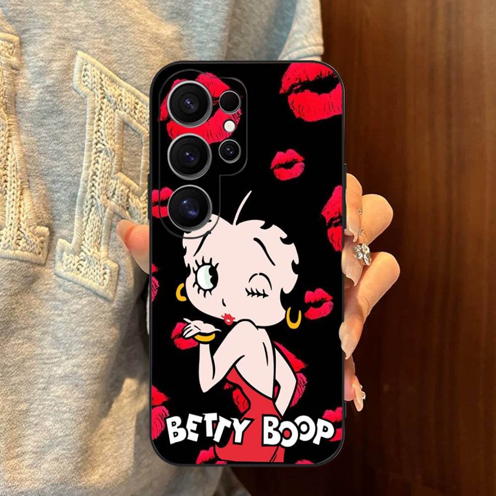 

Cartoon B-Betty B-Boop Phone Case For Samsung S 20 21 22 23 Lite Plus Ultra Clear Mobile Cover Funda Samsung S23 Plus 5G