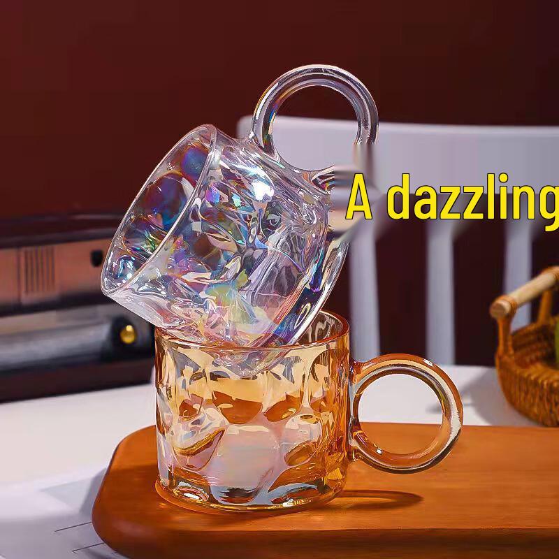 YOLCO Aesthetic Glass Cup with Round Handle