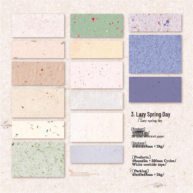 Yan Ji Fabric Textured Die-Cut Tape for Journal DIY - Retro Diary Decorative Stickers