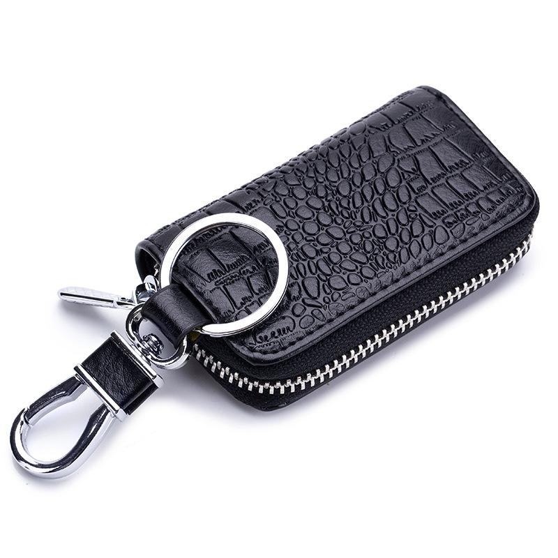 High Quality Keychain Car Key Case Genuine Leather Car Key Wallet Smart Control Car Key Bag чёрный