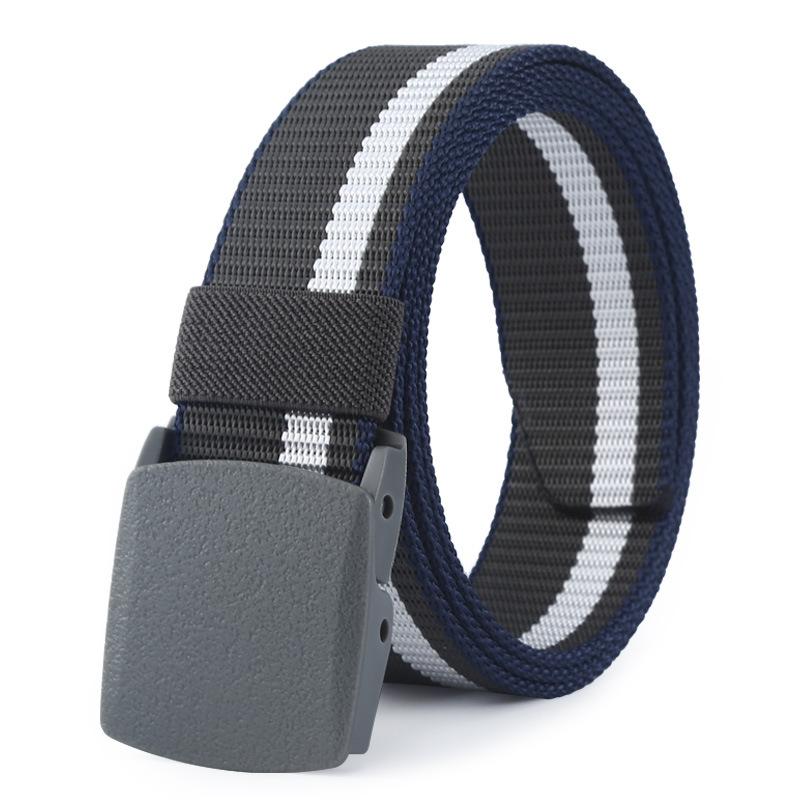 Pasek Unisex Pasek Płócienny Dopasowanie Kolorystyczne Outdoorowy Nylonowy Pleciony Pasek Plastikowa Klamra Bez Prasowania Casualowy Pasek do Spodni