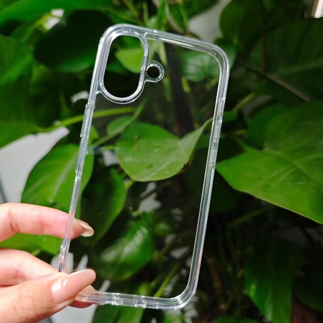 

Two-in-one Transparent Acrylic Is Suitable for Ip16pro Straight-edge Hollow Shell Apple 15 Simple Groove Epoxy Resin Material Apple 16Plus