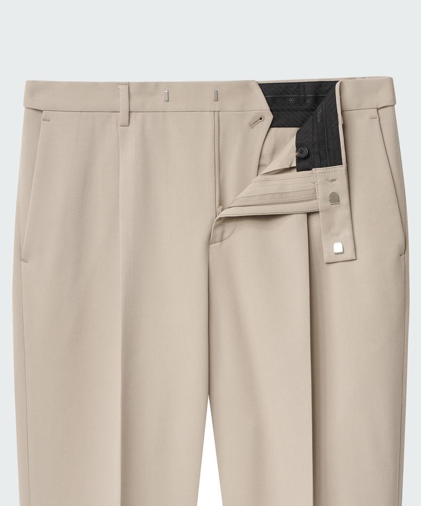 Musinsa Standard Wide Hidden Elastic Waist Slacks [Beige]