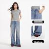 Hotwind 2026 Autumn Women's Sparkling Loose Straight-Leg Jeans