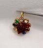 Rudraksha Navratna Locket with Nine Gemstones, Spiritual Power Necklace Pendant, Perfect for Meditation & Healing, Perfect for Everyday Wear