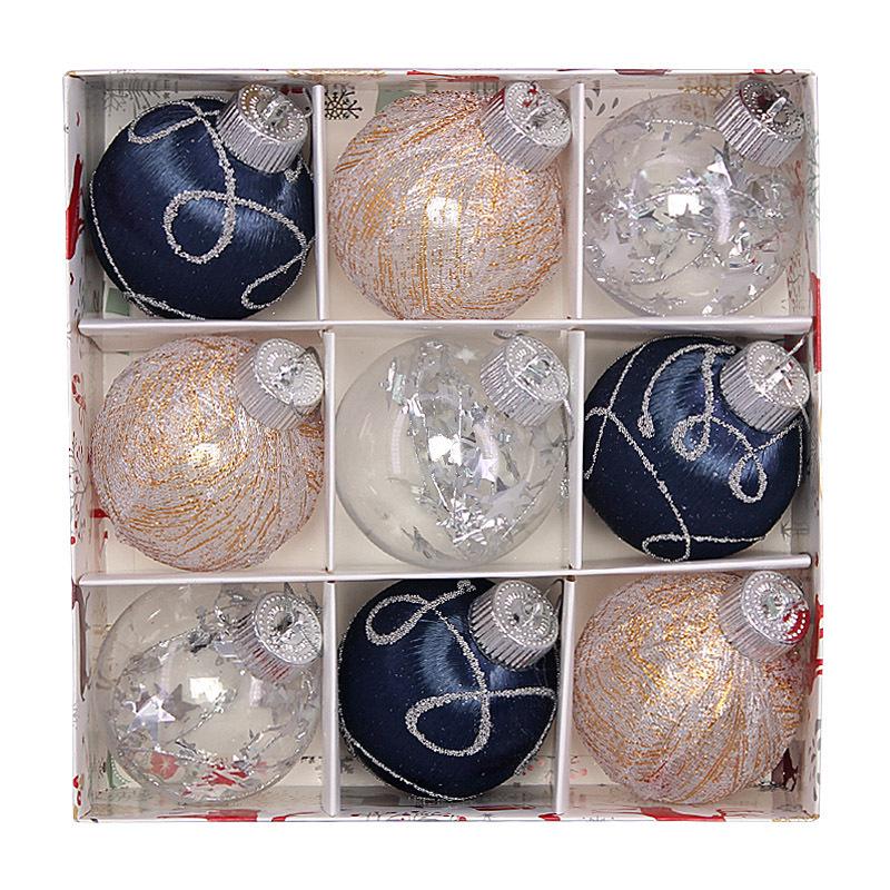 Hand-Painted Christmas Ball Ornament Set – Decorative Thread Balls for Holiday Decor