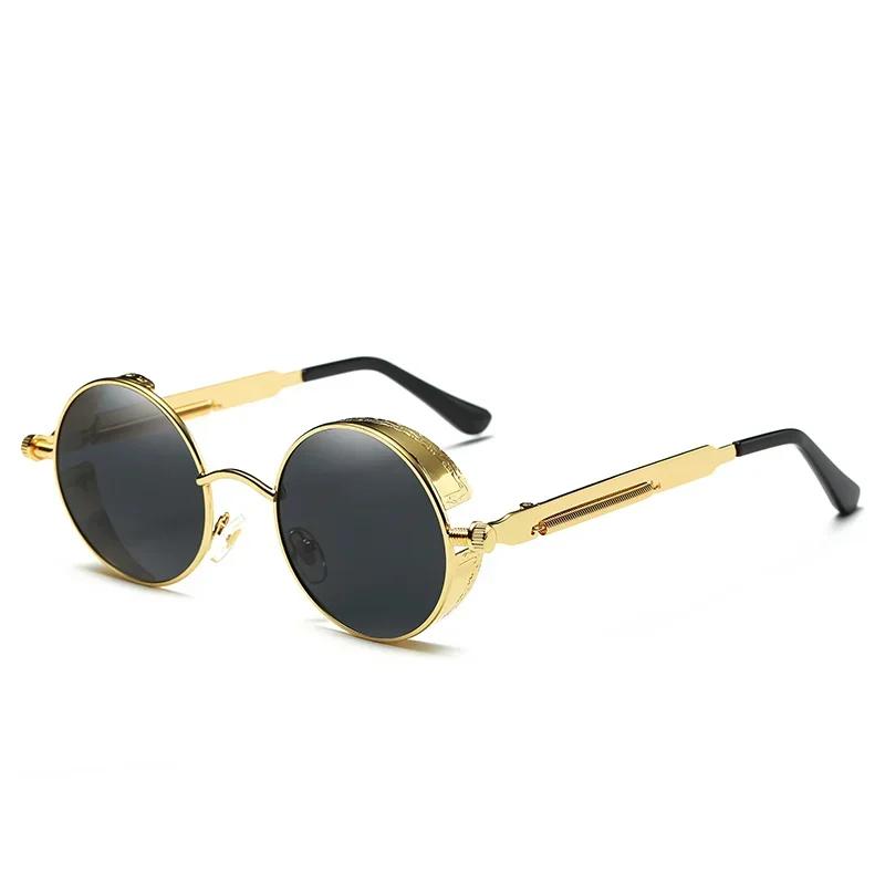 Metal Steampunk Sunglasses Men Women Fashion Round Glasses Brand Designer Vintage Sun Glasses High Quality Oculos de sol UV400