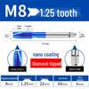 Cobalt Blue Nano-Coated Stainless Steel Spiral Tap Drill Bit Set M2-M8