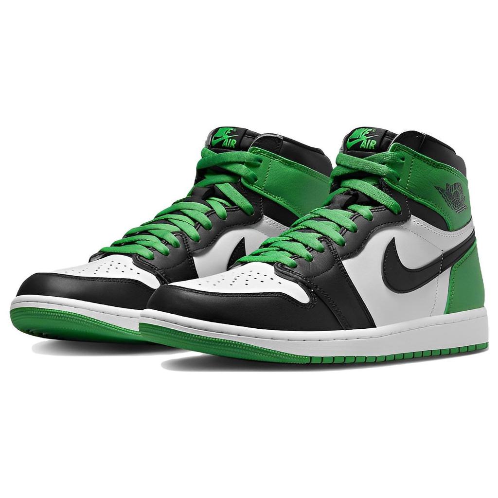 Air Jordan 1 Retro Yüksek OG Şanslı Yeşil Unisex Spor Ayakkabı Siyah Beyaz DZ5485-031