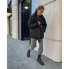 Winter New Thickened Lapel Waist-Tight Cotton Coat Women Slim Fit Solid Color Warm Padded Jacket Outerwear