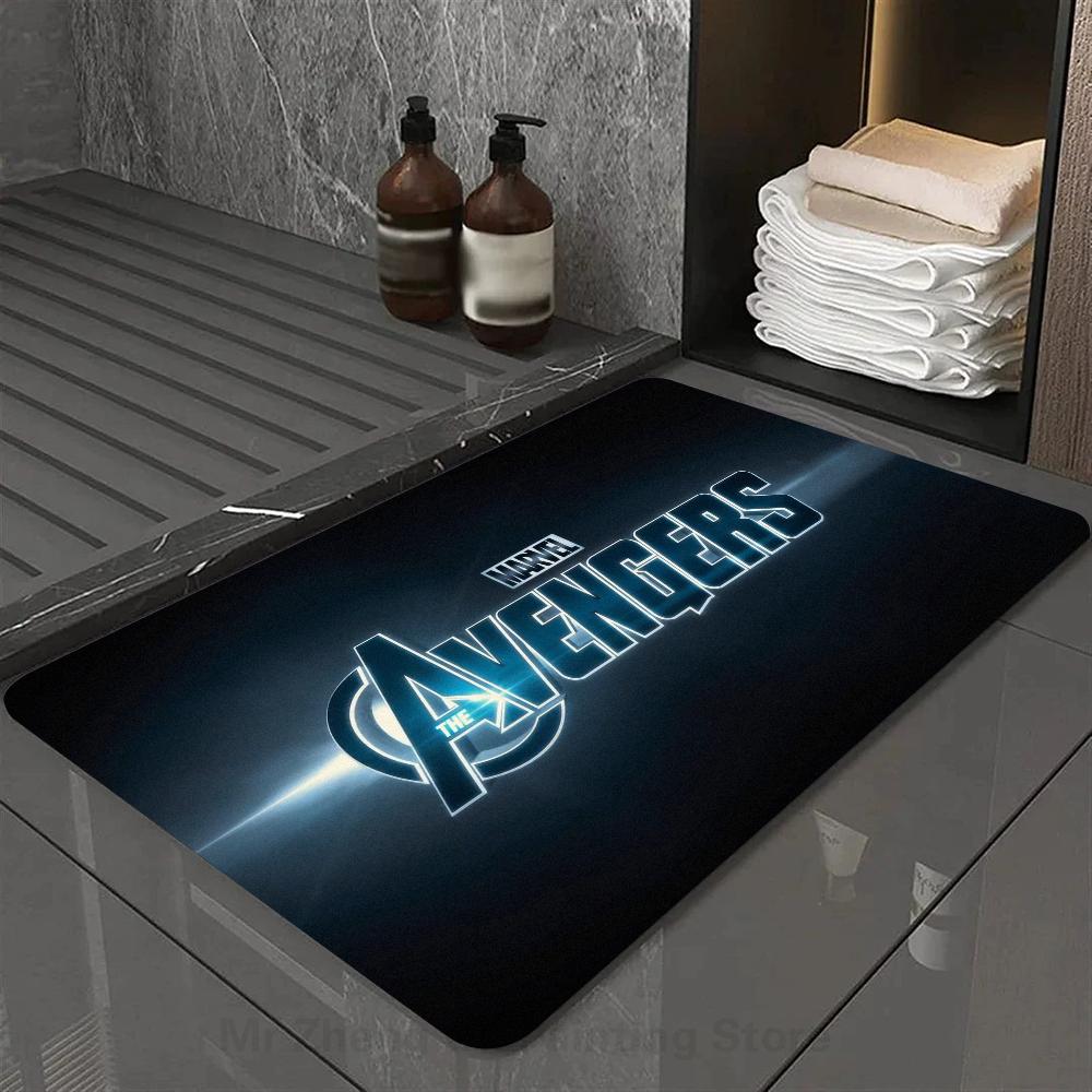 1pc Hot Movie Marvels Logo Bathroom Absorbent Mats Anti-Slip Mats Home Decor Supplies Carpets Home Kitchen Floor Mats