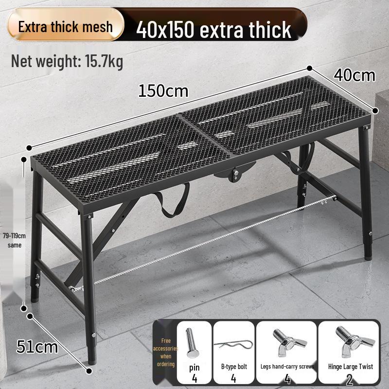 Folding Telescopic Thickened Stool with Leveling Function for Engineering or Scaffolding Use