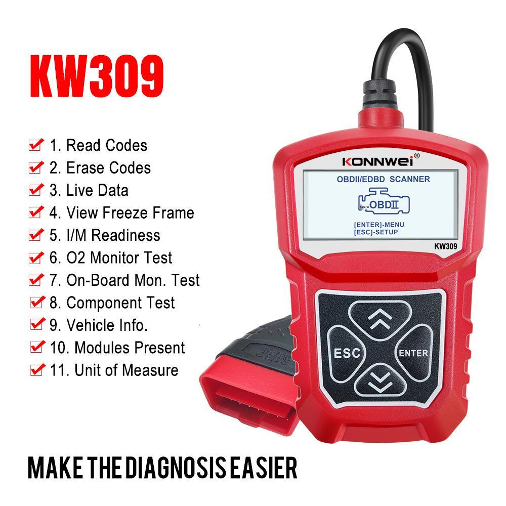 ANCEL AD310 KW309 Автомобильный OBD-сканер для диагностики неисправностей
