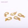 18K Gold Plated Hinged Necklace Enhancer,Inlaid Zircon Pearl Pendant Bail For DIY Necklace Making Supplies,Jewelry Accessories
