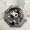 Kawaii Kuromi Floral Charm Portable Automatic Umbrella Sturdy 8 Rib Shaft Compact Design for Outdoor Daily Use Fashion Lovers Stylish Gift for Women