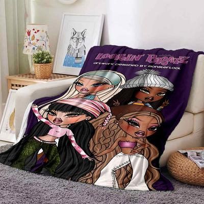 1pc Lookin' Bratz Monsterlool Soft Warm Throw Blanket Nap Blanket For Couch Sofa Office Bed Camping Travel,Comfortable
