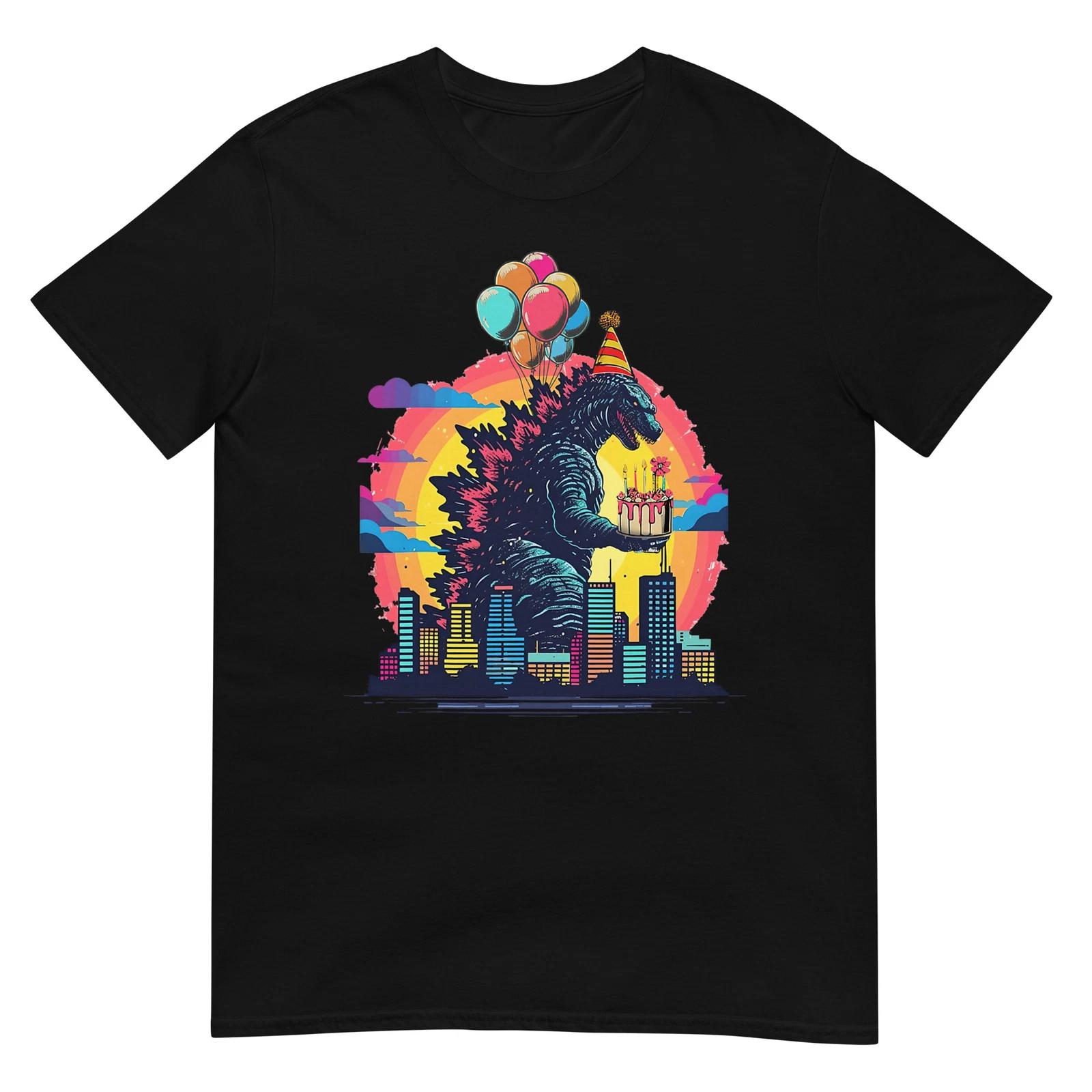 

Kaiju Birthday Balloon & Cake Monster Movie Bday Decoration T-Shirt 4XL