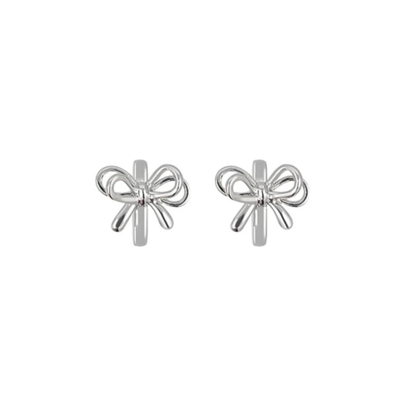 VVV Double Ribbon Mini One-Touch Ring Earrings