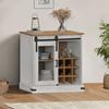 VidaXL Buffet HALDEN Sliding Door White 80x40x80 Cm Solid Wood, Storage Cabinet, Kitchen Storage Cabinet, 4018422