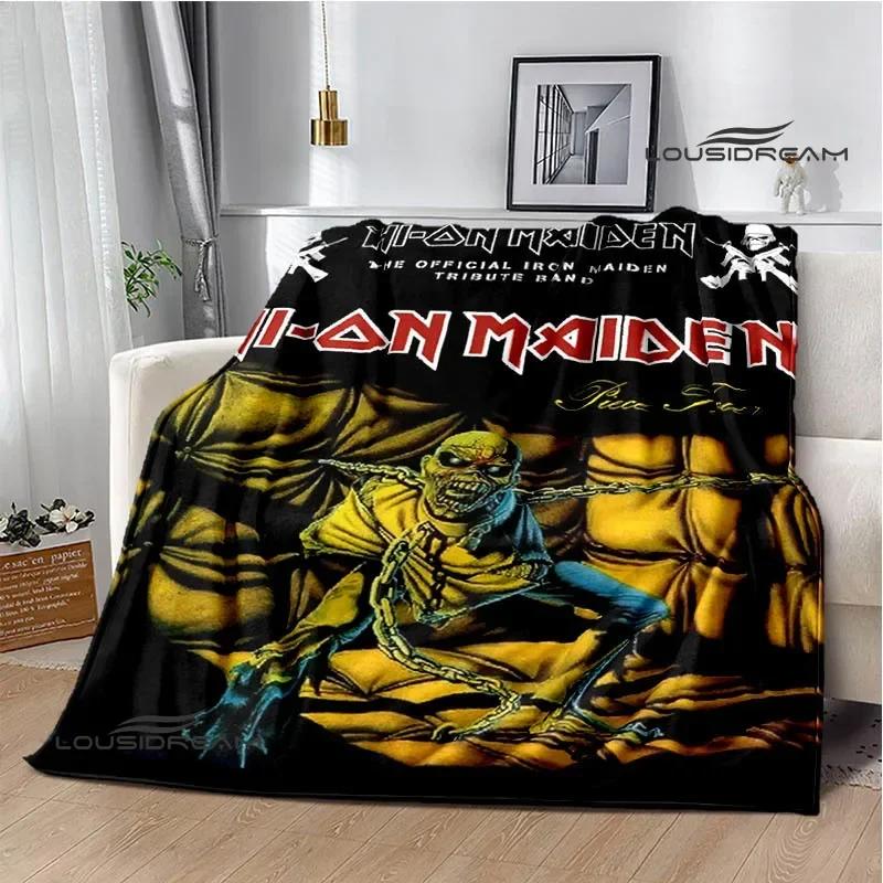 Rock Band I-Iron M-Maiden Printed Blanket Kids Warm Blankets Flannel Soft and Comfortable Blanket Bed Linings Birthday Gift